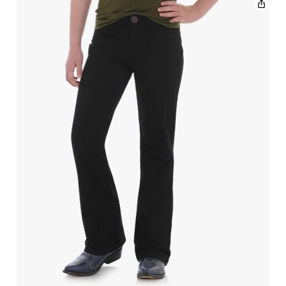 Wrangler Western Everyday Bootcut Jeans-Size 8-Adjustable Waistband-Black-NEW - Picture 1 of 10